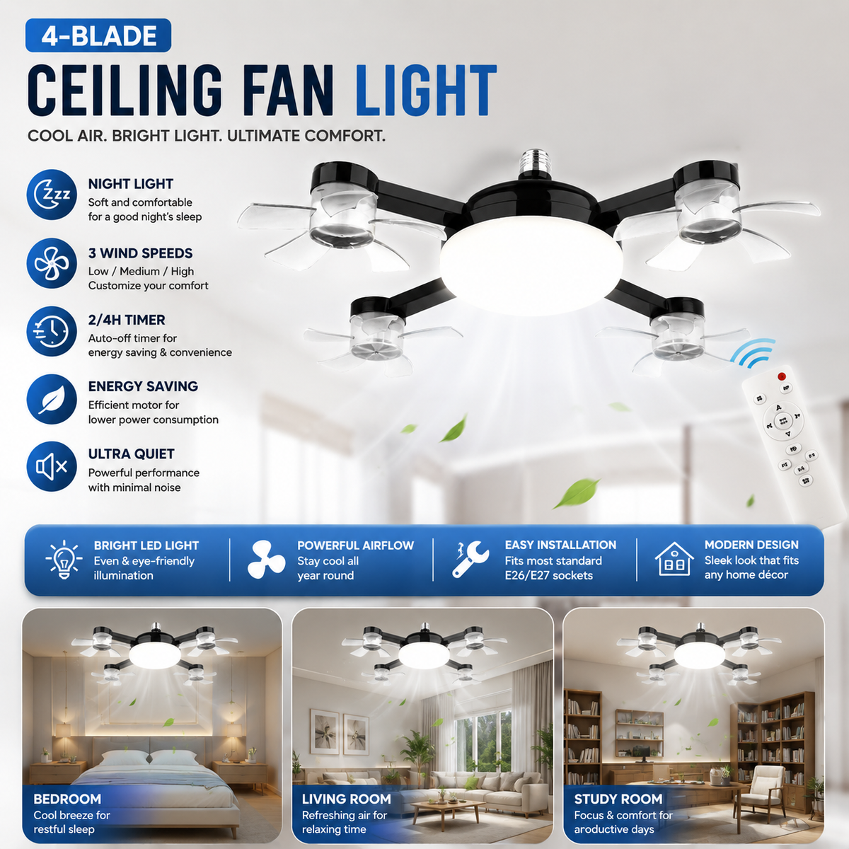 AeroGlow™ Smart Ceiling Fan Light