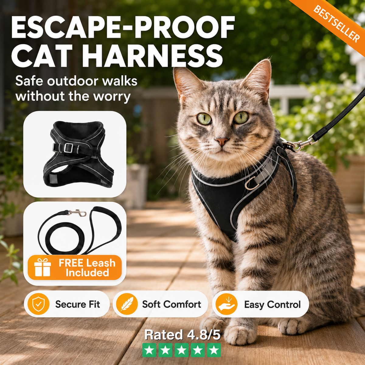 PurrGuard™ Escape-Proof Cat Harness