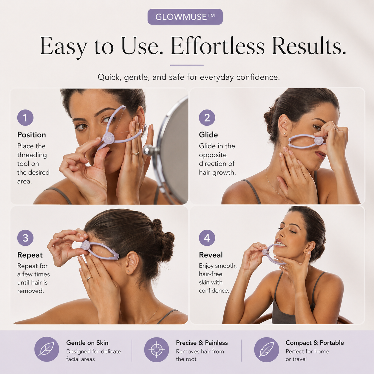 GlowMuse™ Facial Hair Remover