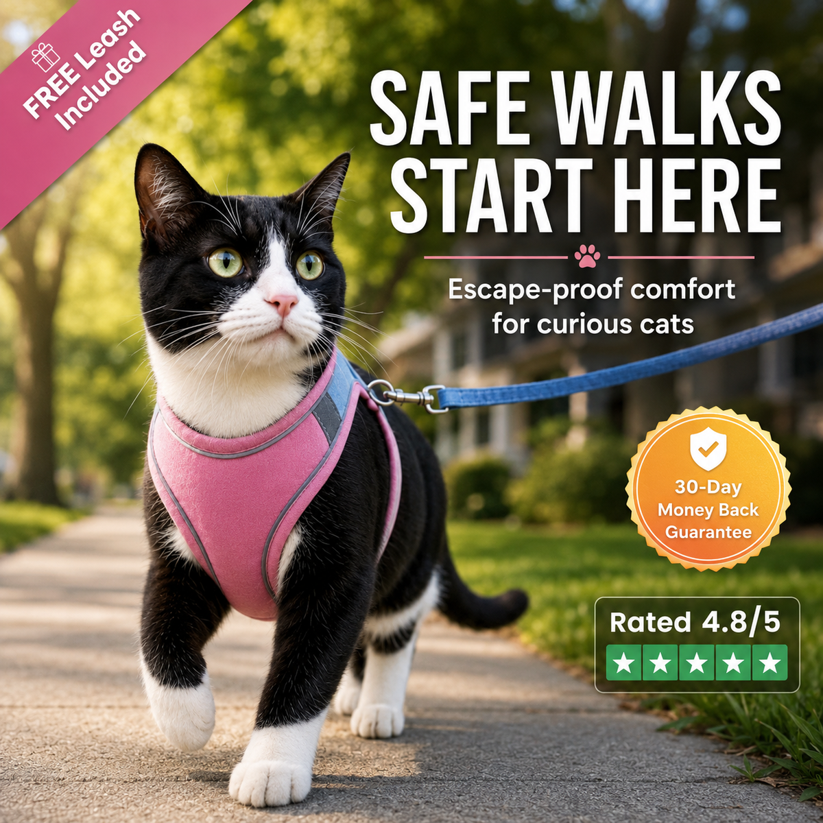 PurrGuard™ Escape-Proof Cat Harness