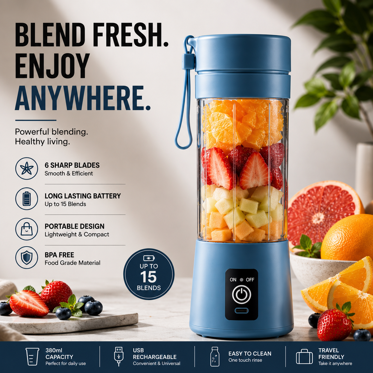 SmoothSip™ Personal Smoothie Maker