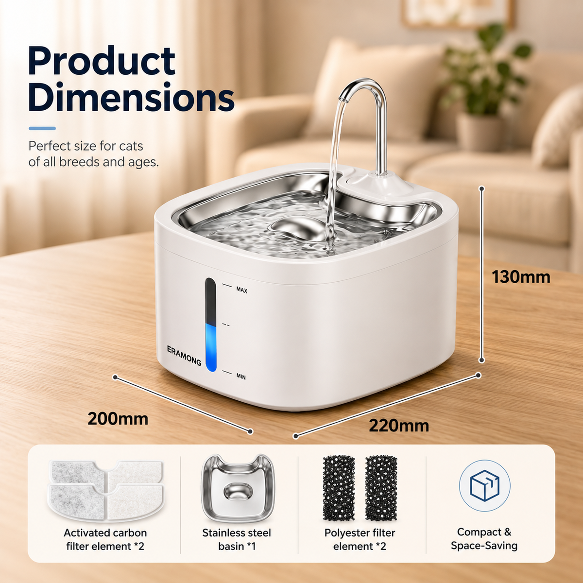 PawPure™ | Stainless Steel Pet Water Fountain