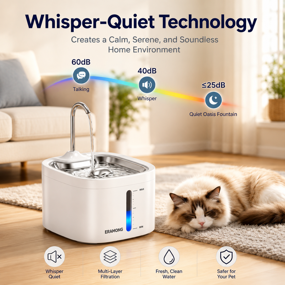 PawPure™ | Stainless Steel Pet Water Fountain