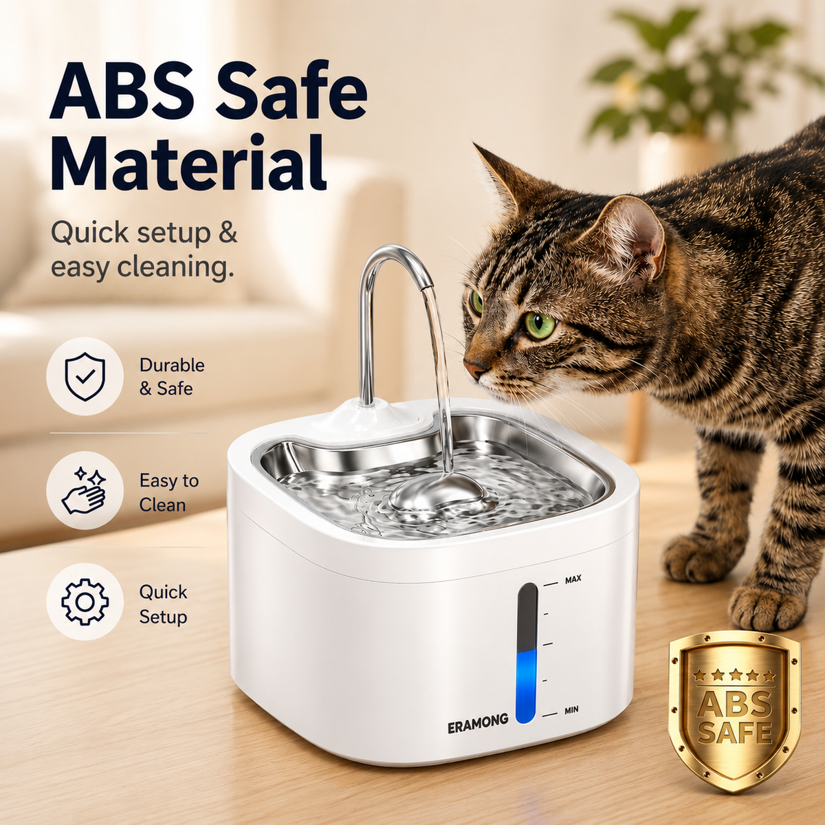 PawPure™ | Stainless Steel Pet Water Fountain