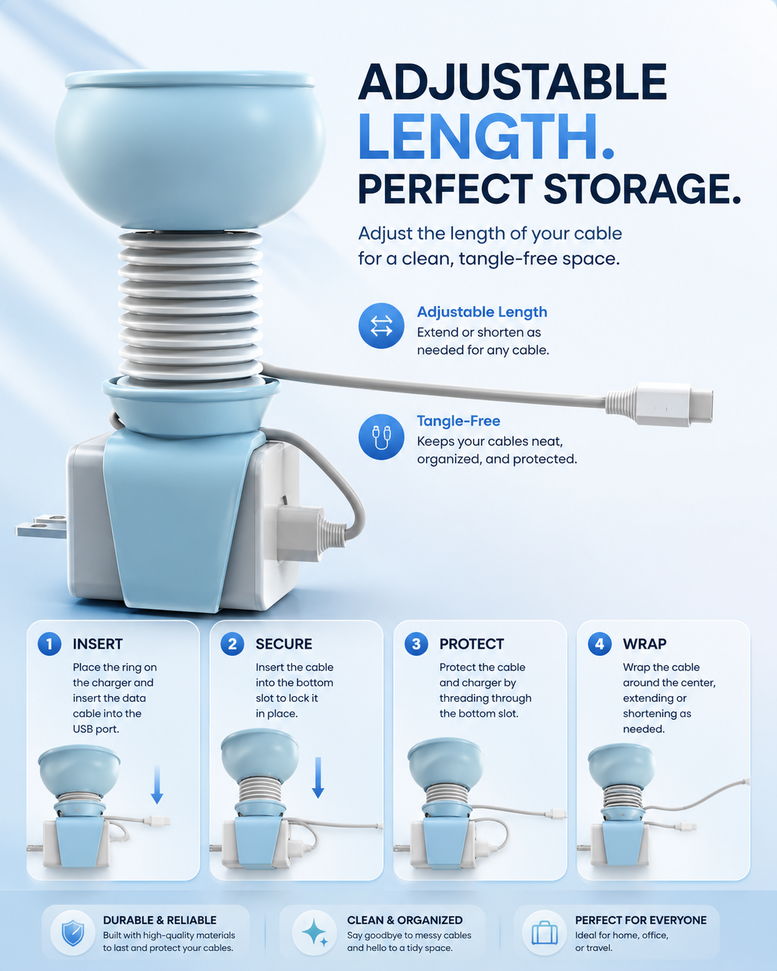 CableBuddy™ – Cute Cable Protector & Organizer