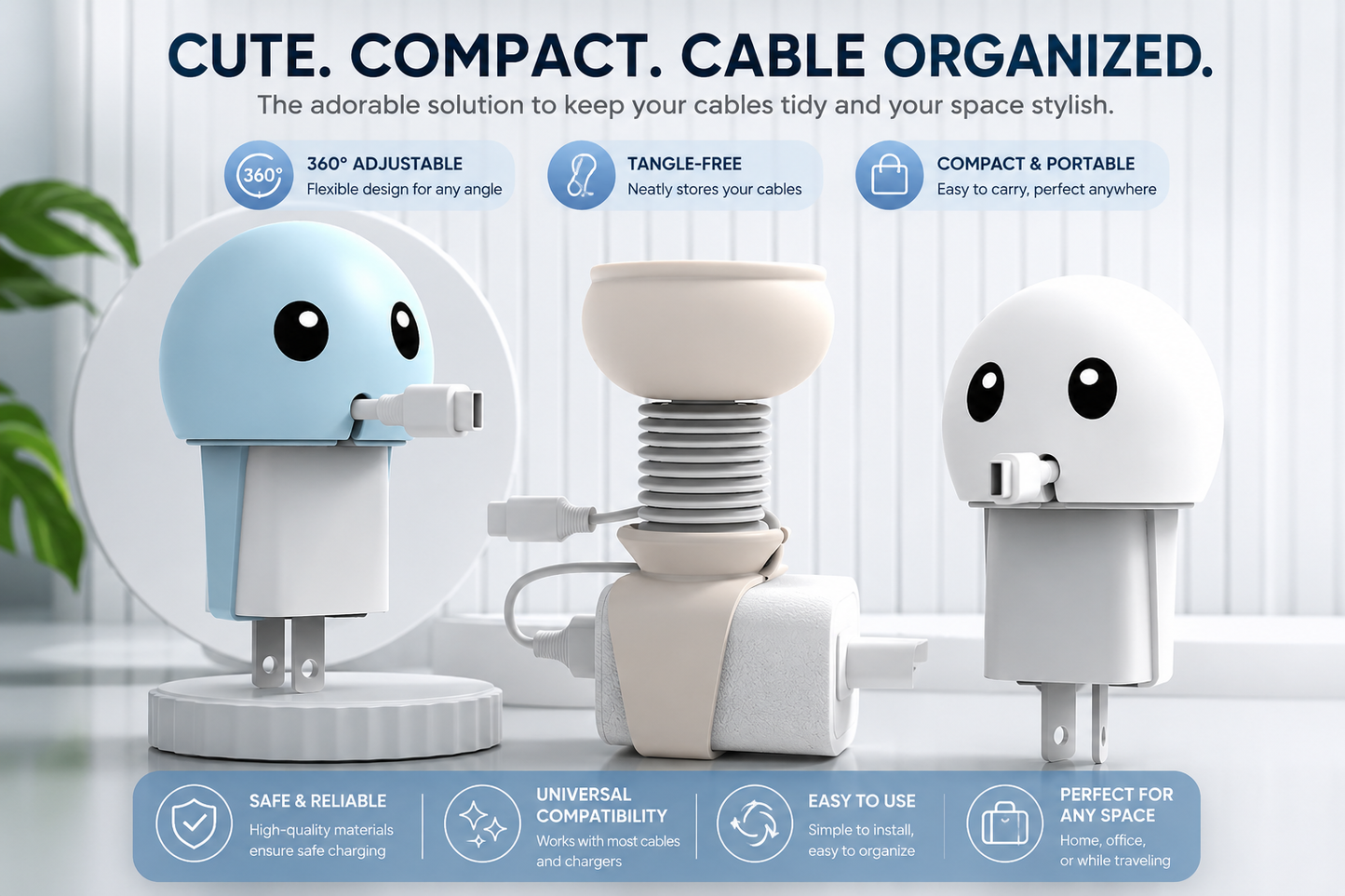 CableBuddy™ – Cute Cable Protector & Organizer