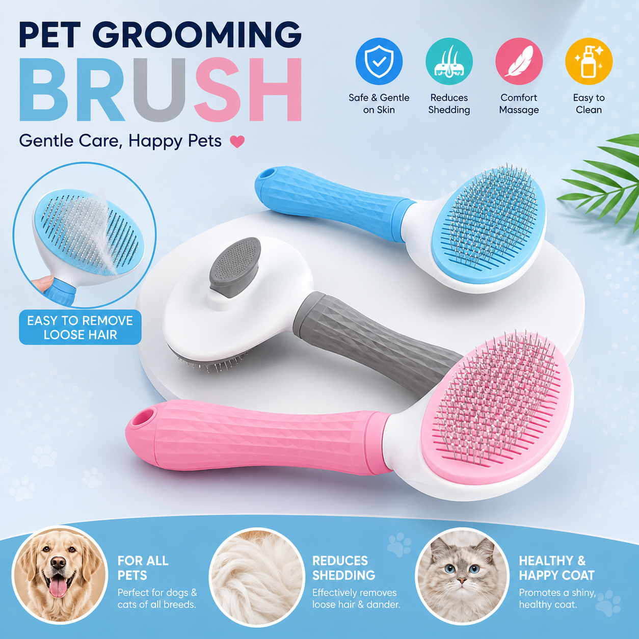 FluffyFlow™ Dog & Cat Grooming Brush