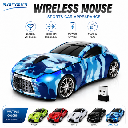 Premium Sports Car Wireless Mouse – Plug & Play USB Mouse for PC & Laptop