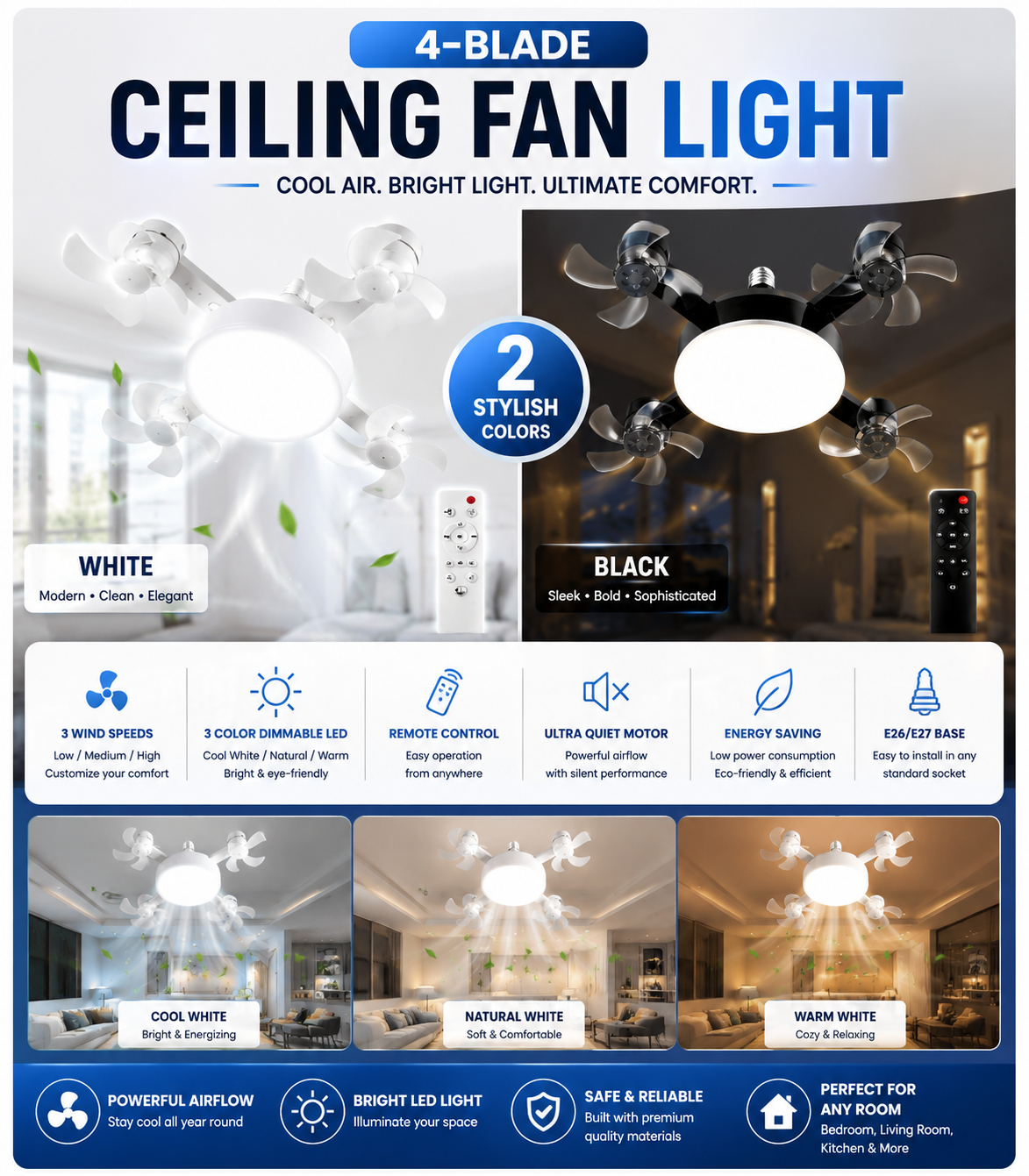 AeroGlow™ Smart Ceiling Fan Light