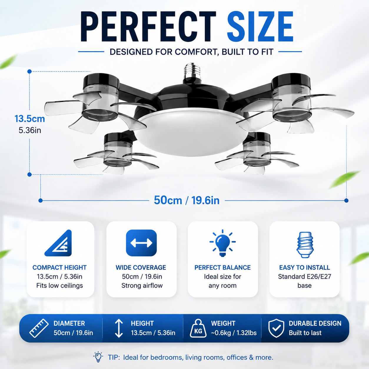 AeroGlow™ Smart Ceiling Fan Light
