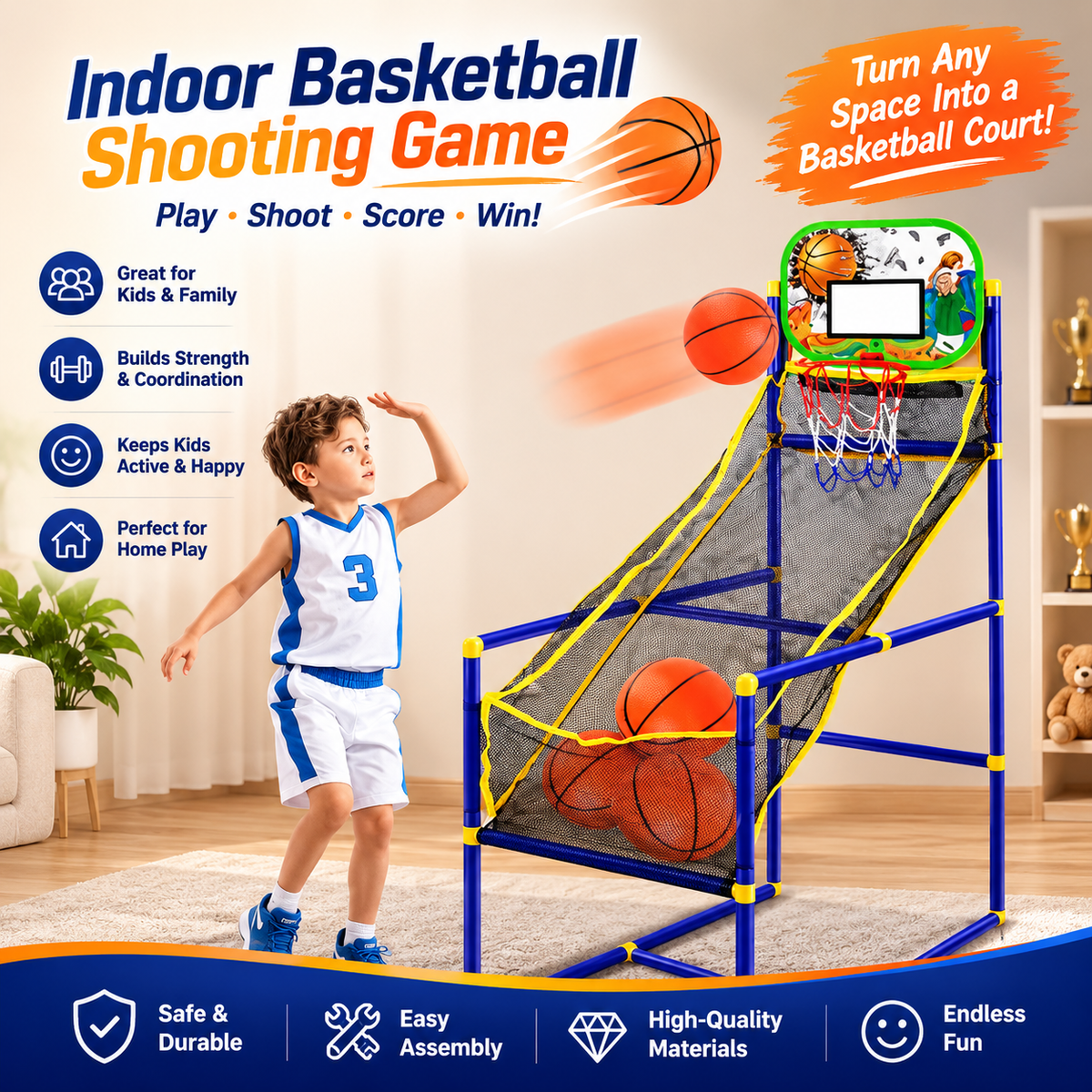 Bounce & Score™ | Kids Arcade Basketball Game Set