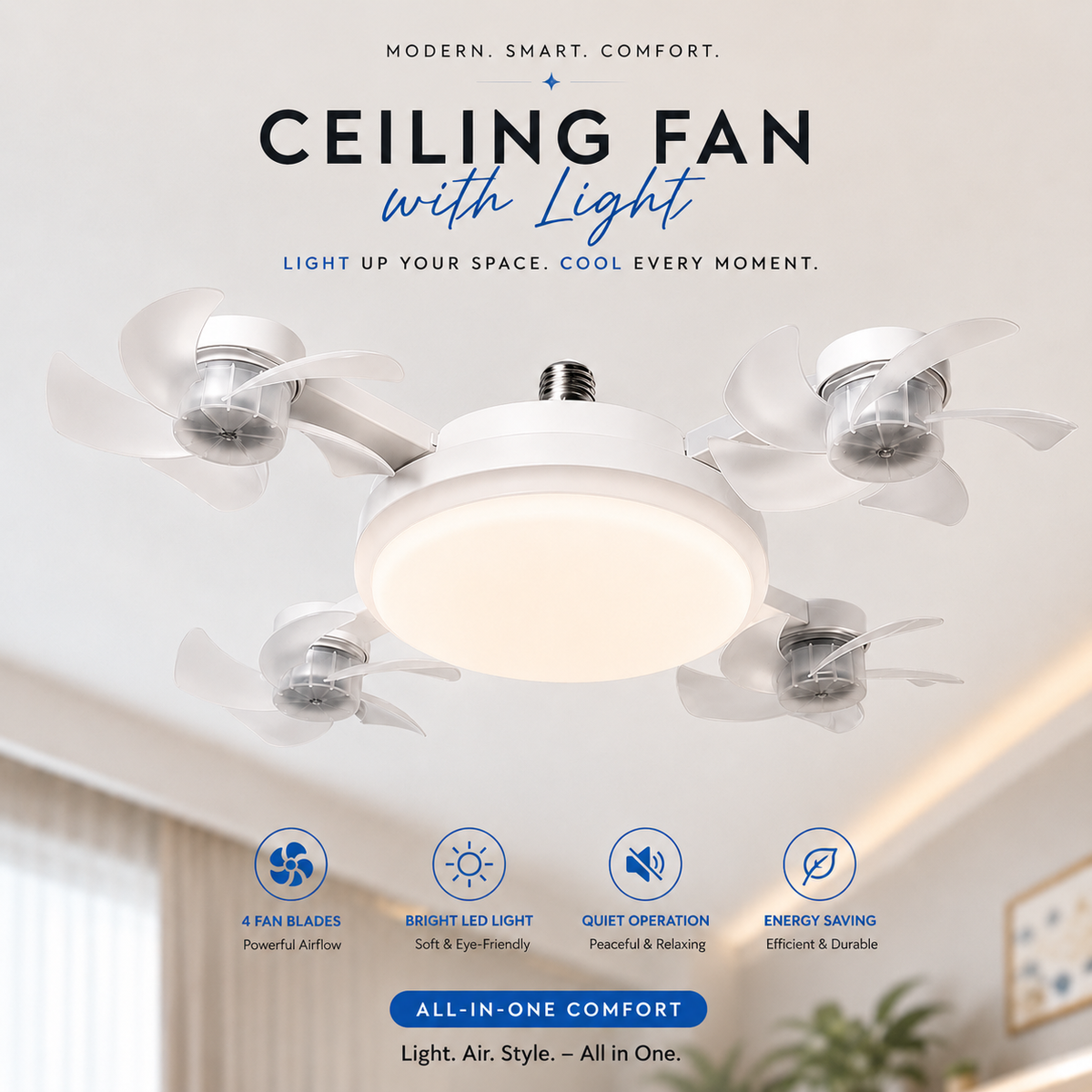 AeroGlow™ Smart Ceiling Fan Light