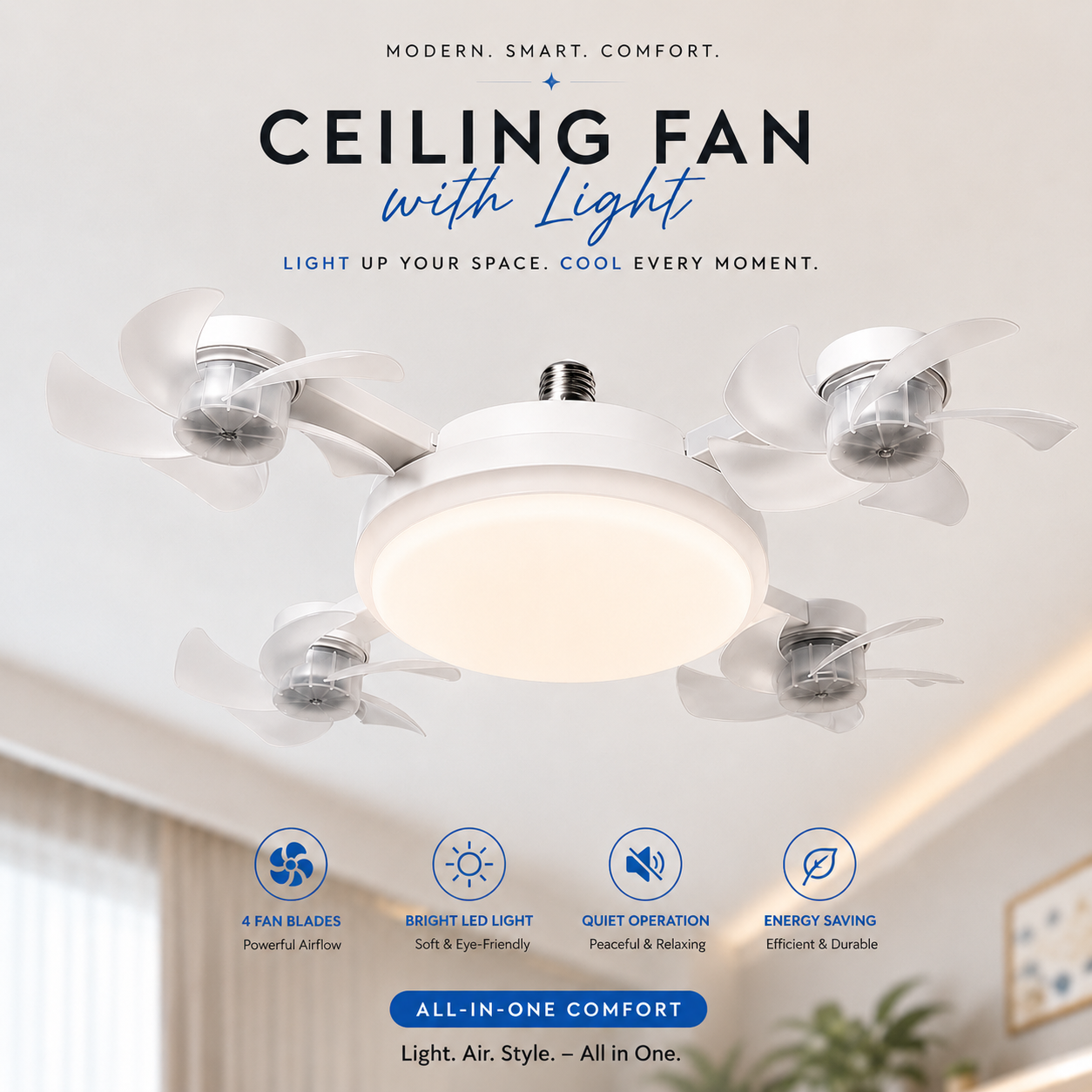 AeroGlow™ Smart Ceiling Fan Light