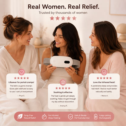 CrampEase Pro™ | Smart Heat & Massage Period Relief Belt