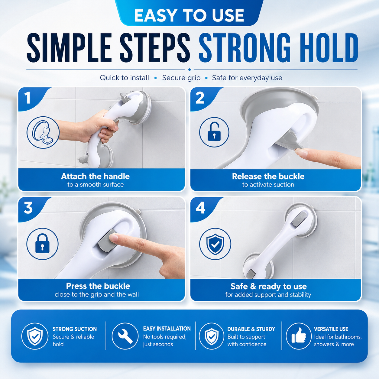 ComfortGrip™ | Bathroom Safety Support Bar