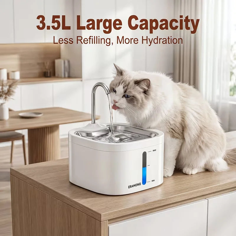 PawPure™ | Stainless Steel Pet Water Fountain